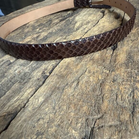 Claudio Orciani Beautiful Brown Real Python Snake Belt Made In Italy Size 30 main image 8